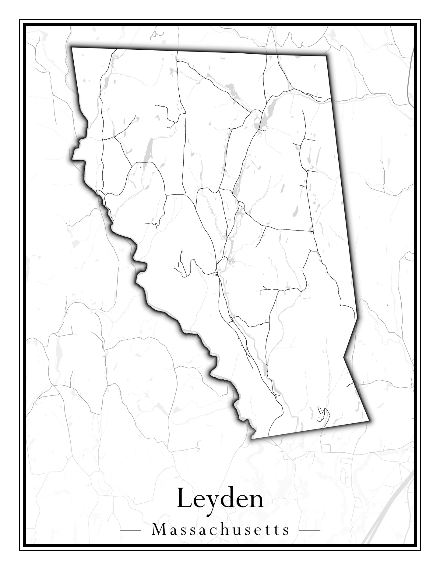 Massachusetts Towns - Street Map (Leominster - Leyden)