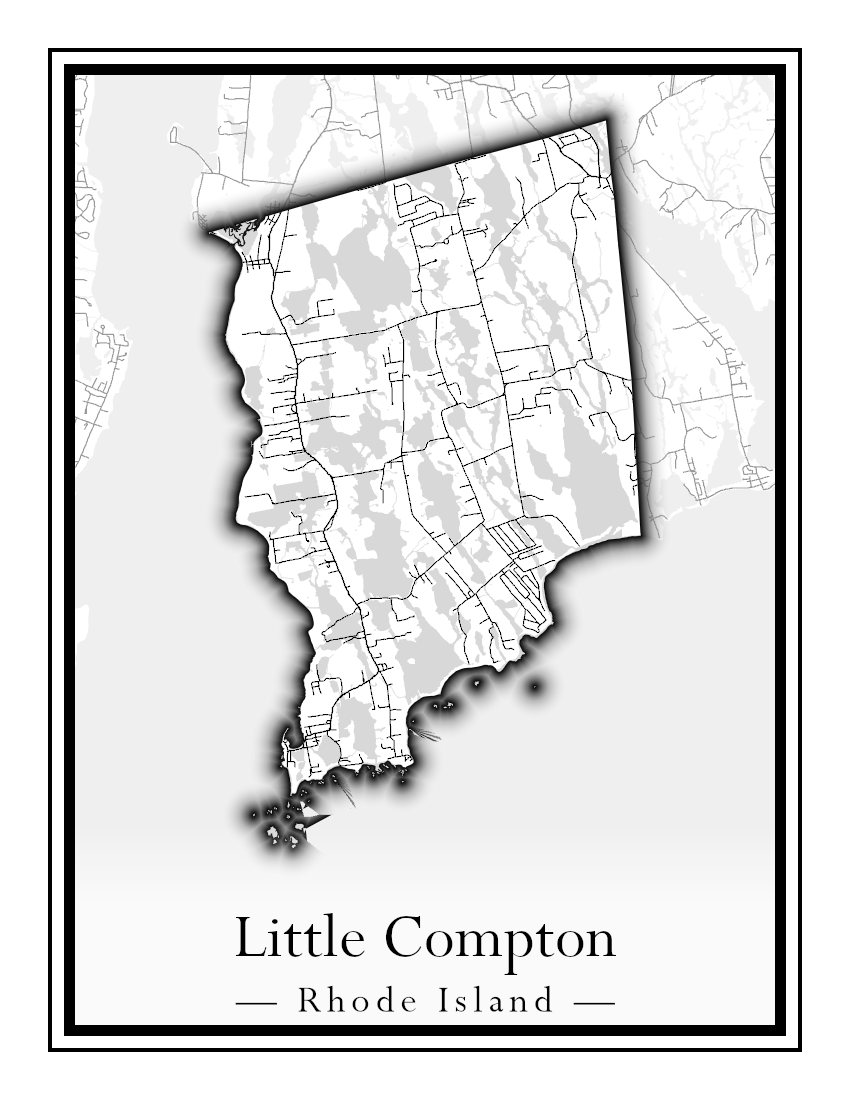 Rhode Island Towns - Street Map (Lincoln - Narragansett)