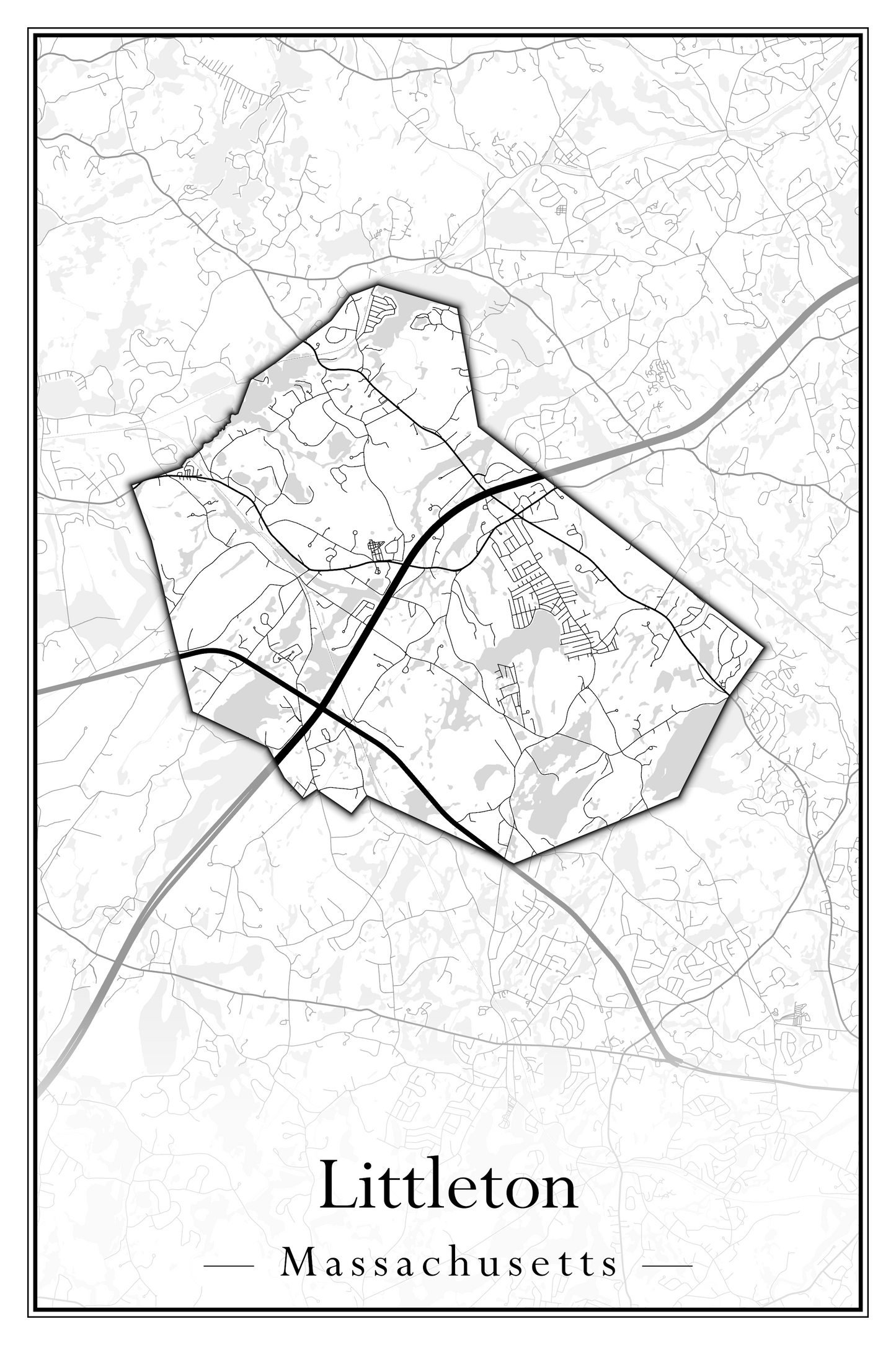 Massachusetts Towns - Street Map (Lincoln - Lowell)