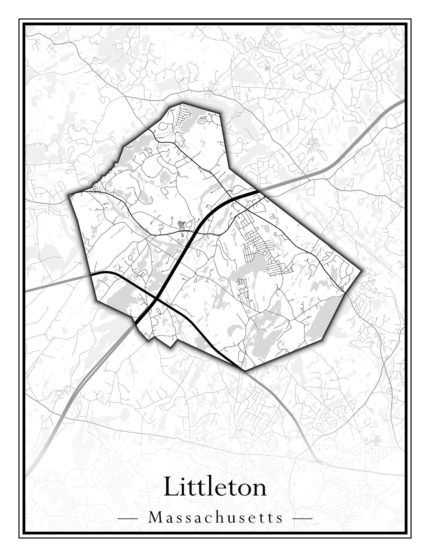 Massachusetts Towns - Street Map (Lincoln - Lowell)