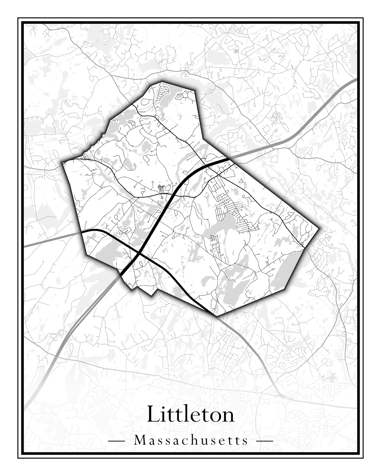 Massachusetts Towns - Street Map (Lincoln - Lowell)