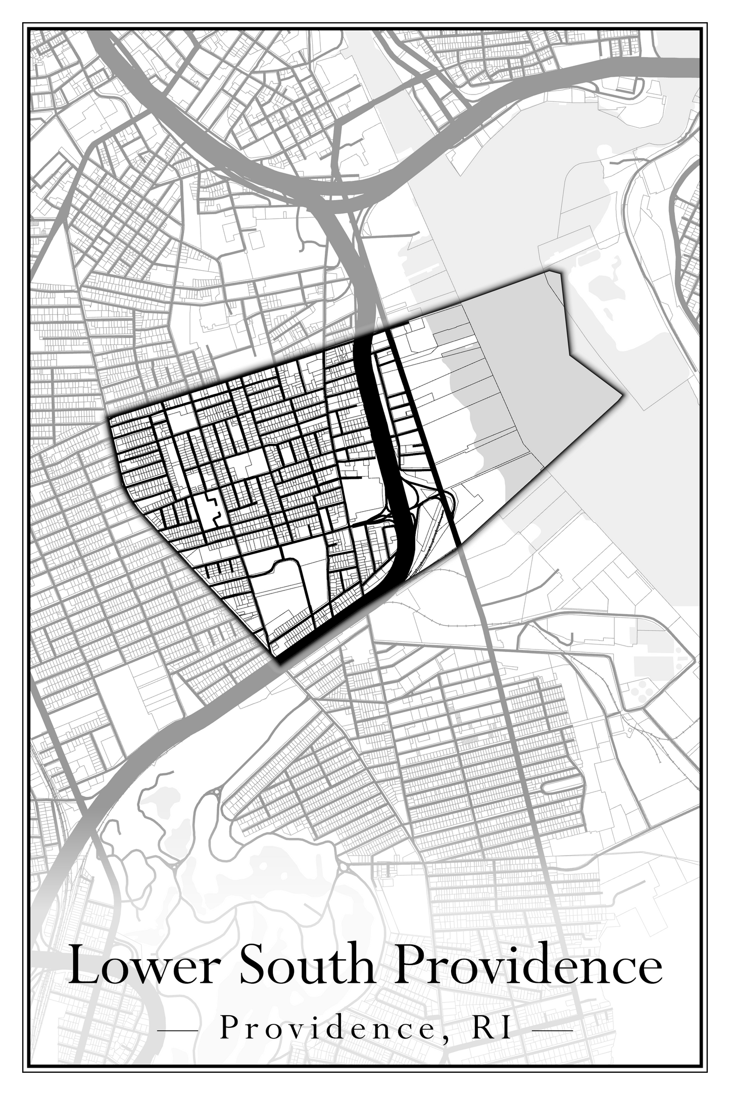 Providence Neighborhoods - Street Map (Hartford - Manton)