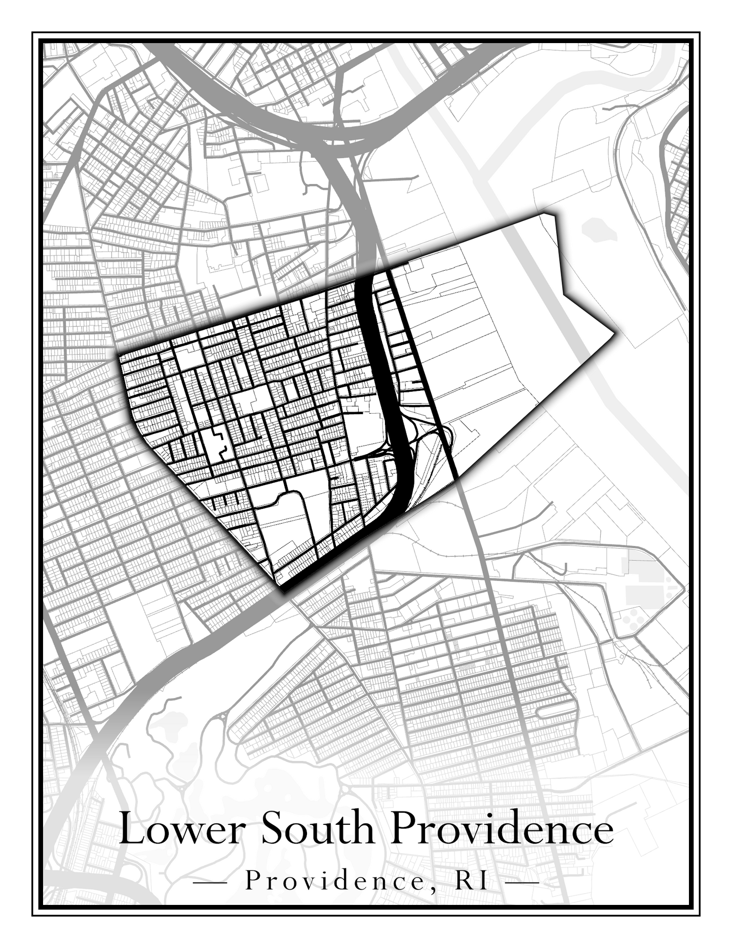 Providence Neighborhoods - Street Map (Hartford - Manton)