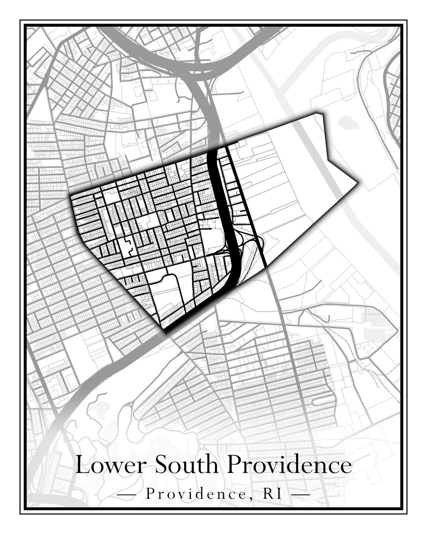 Providence Neighborhoods - Street Map (Hartford - Manton)