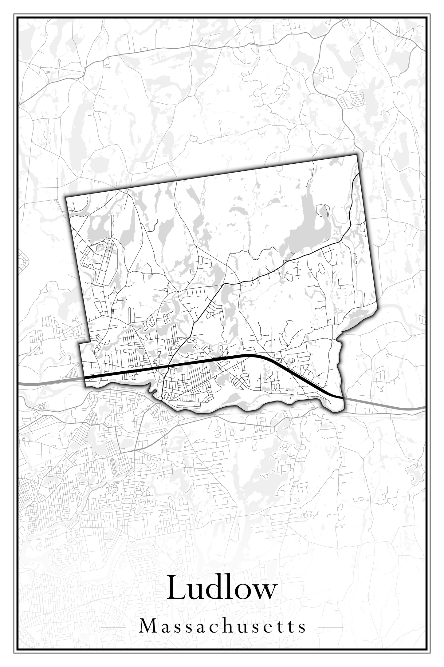 Massachusetts Towns - Street Map (Ludlow - Lynnfield)