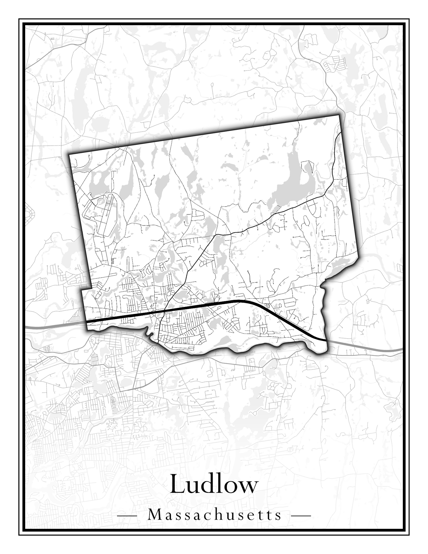 Massachusetts Towns - Street Map (Ludlow - Lynnfield)