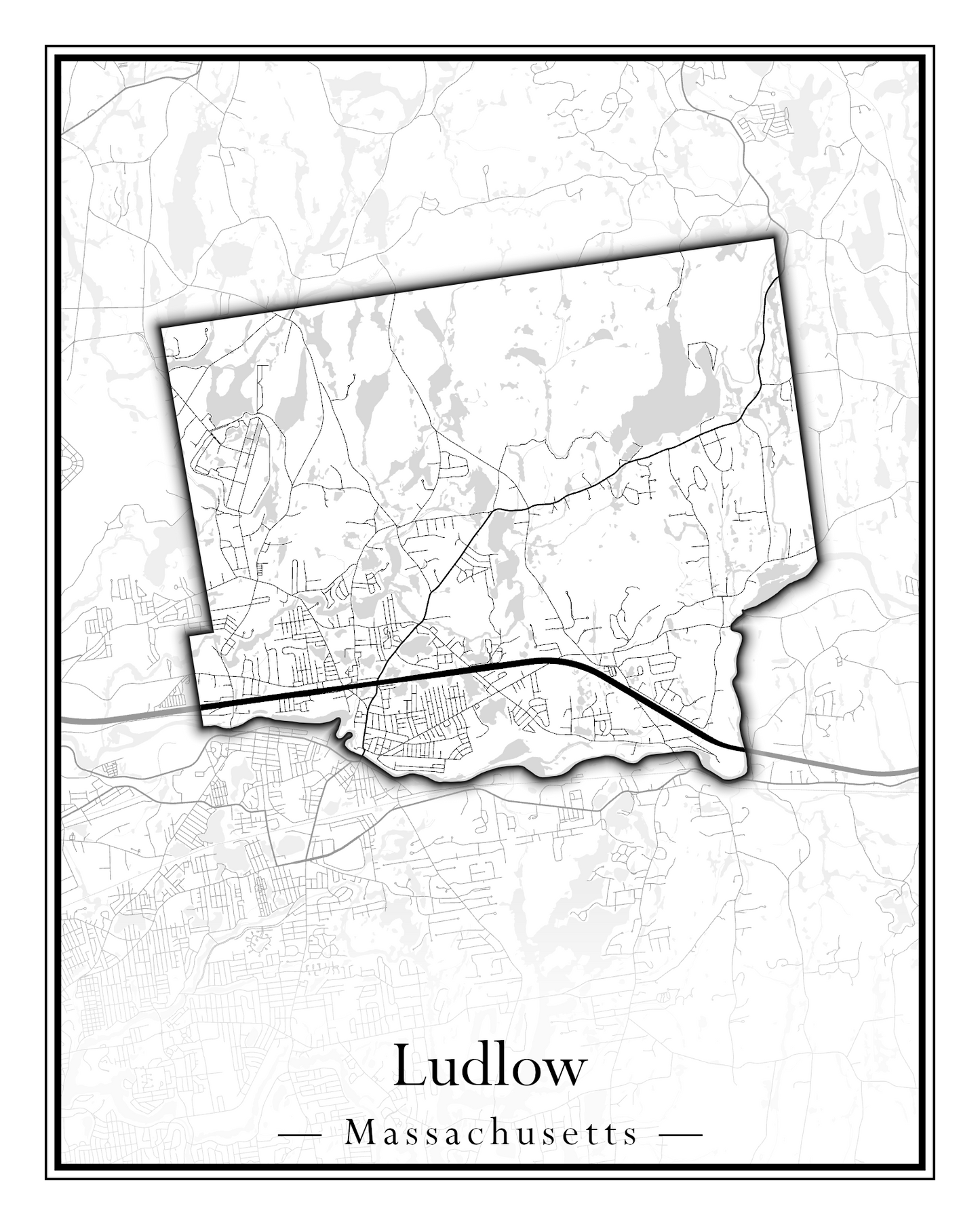 Massachusetts Towns - Street Map (Ludlow - Lynnfield)