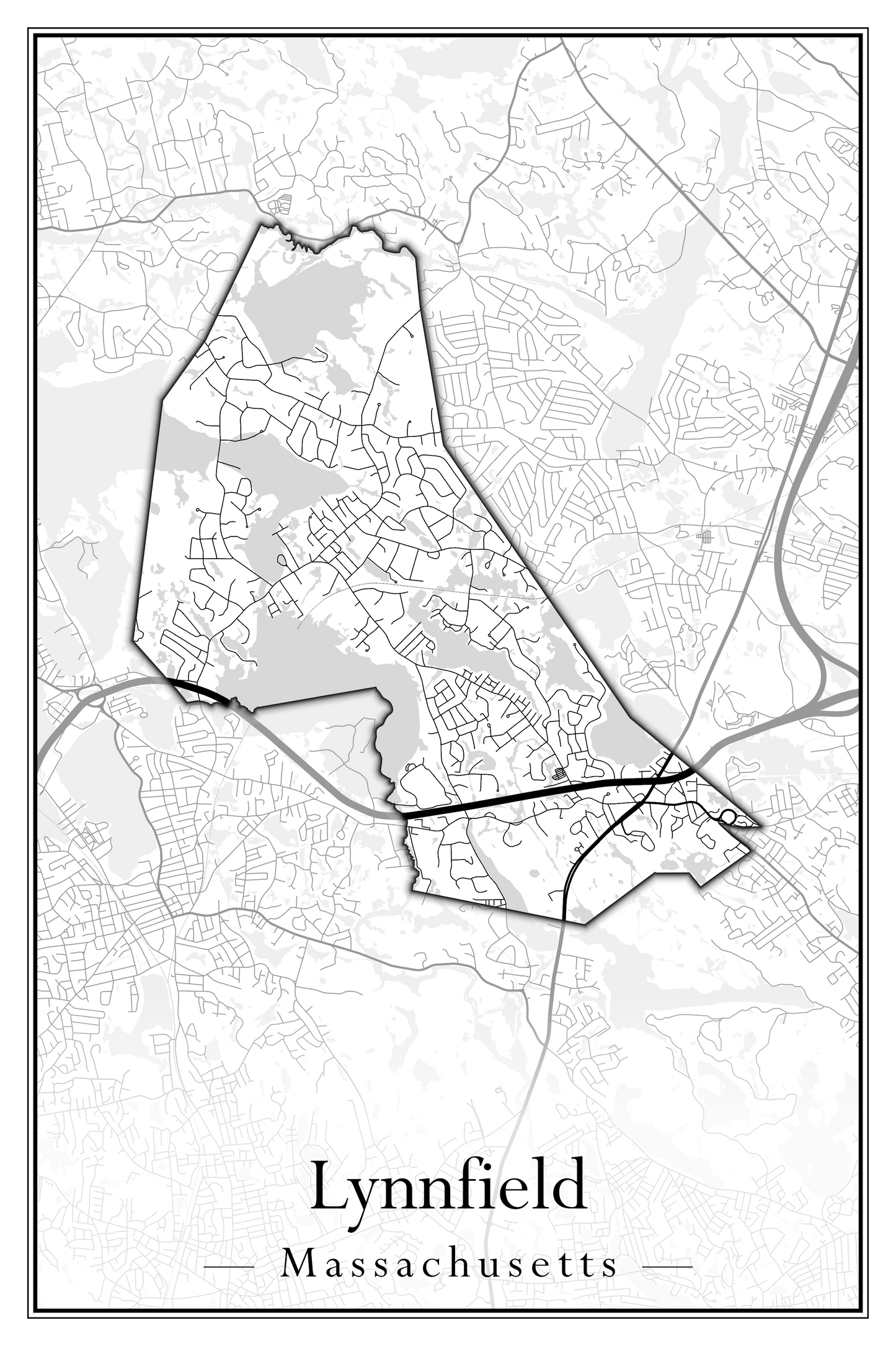 Massachusetts Towns - Street Map (Ludlow - Lynnfield)