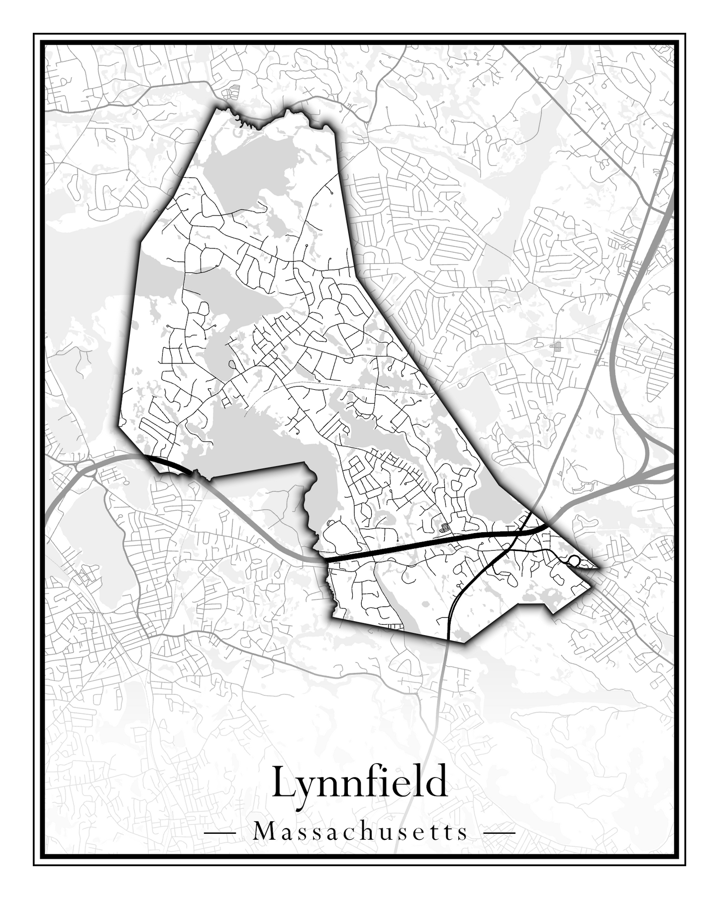 Massachusetts Towns - Street Map (Ludlow - Lynnfield)