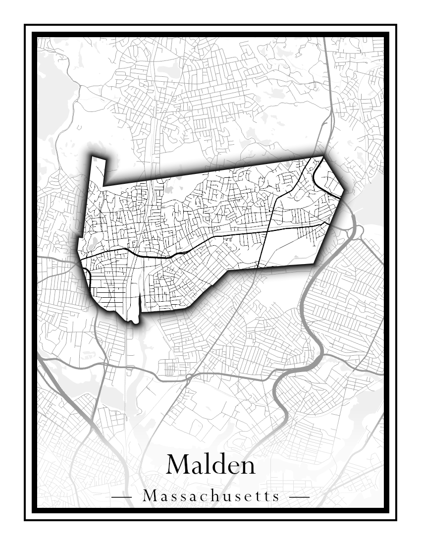 Massachusetts Towns - Street Map (Malden - Marblehead)