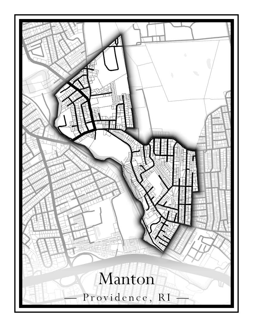 Providence Neighborhoods - Street Map (Hartford - Manton)