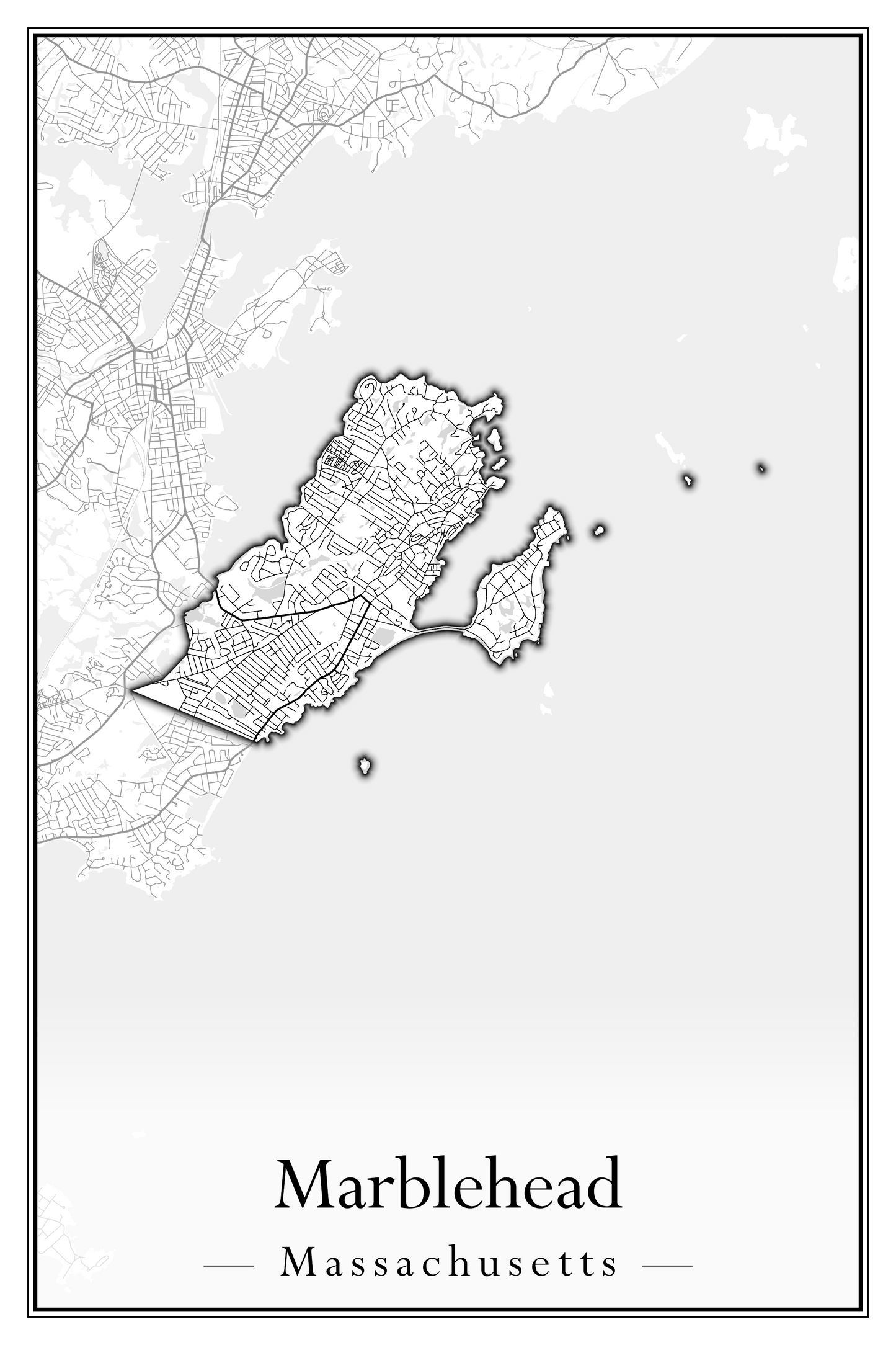 Massachusetts Towns - Street Map (Malden - Marblehead)