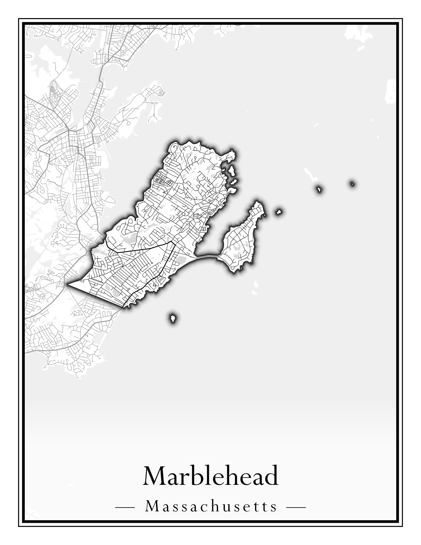 Massachusetts Towns - Street Map (Malden - Marblehead)