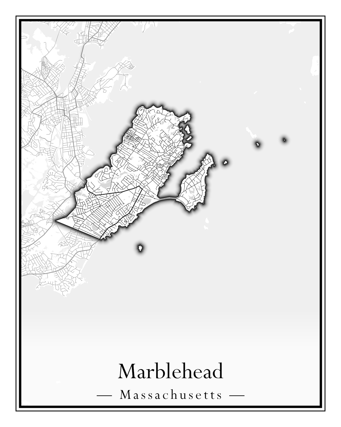 Massachusetts Towns - Street Map (Malden - Marblehead)