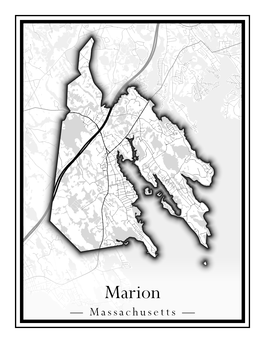 Massachusetts Towns - Street Map (Marion - Mashpee)