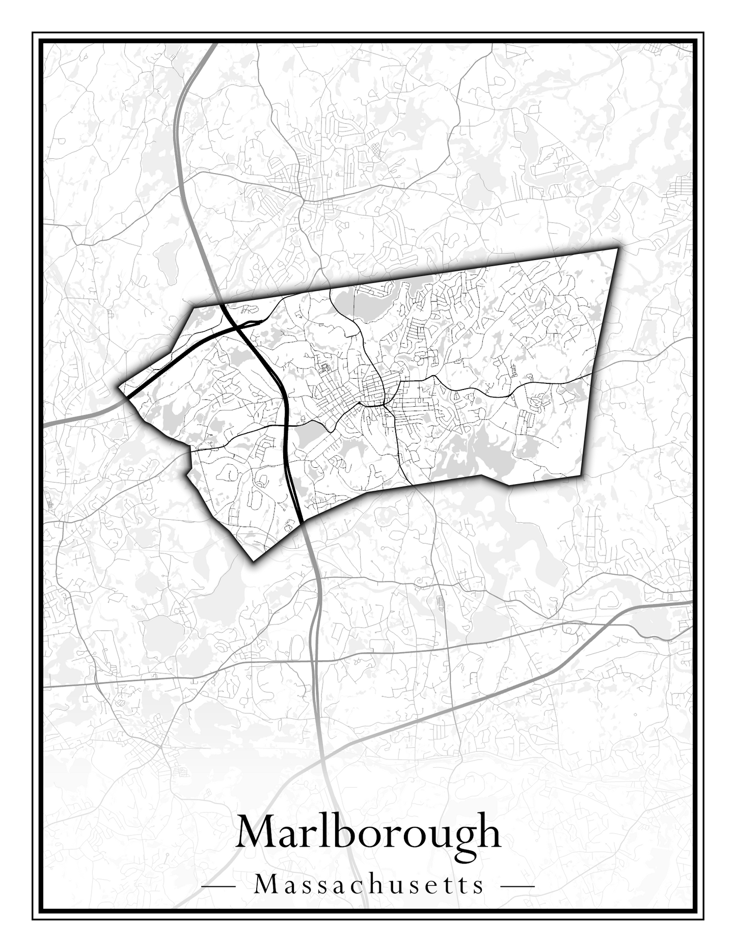 Massachusetts Towns - Street Map (Marion - Mashpee)