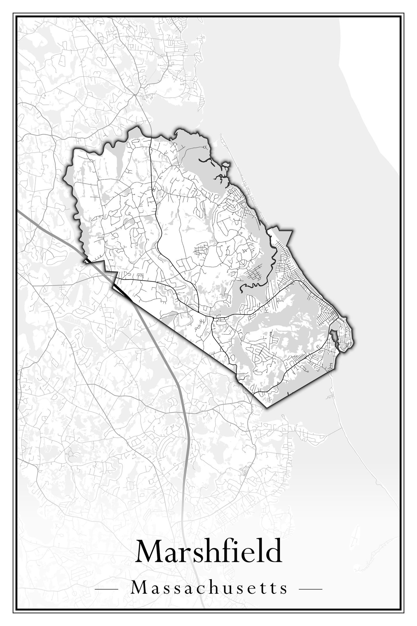 Massachusetts Towns - Street Map (Marion - Mashpee)