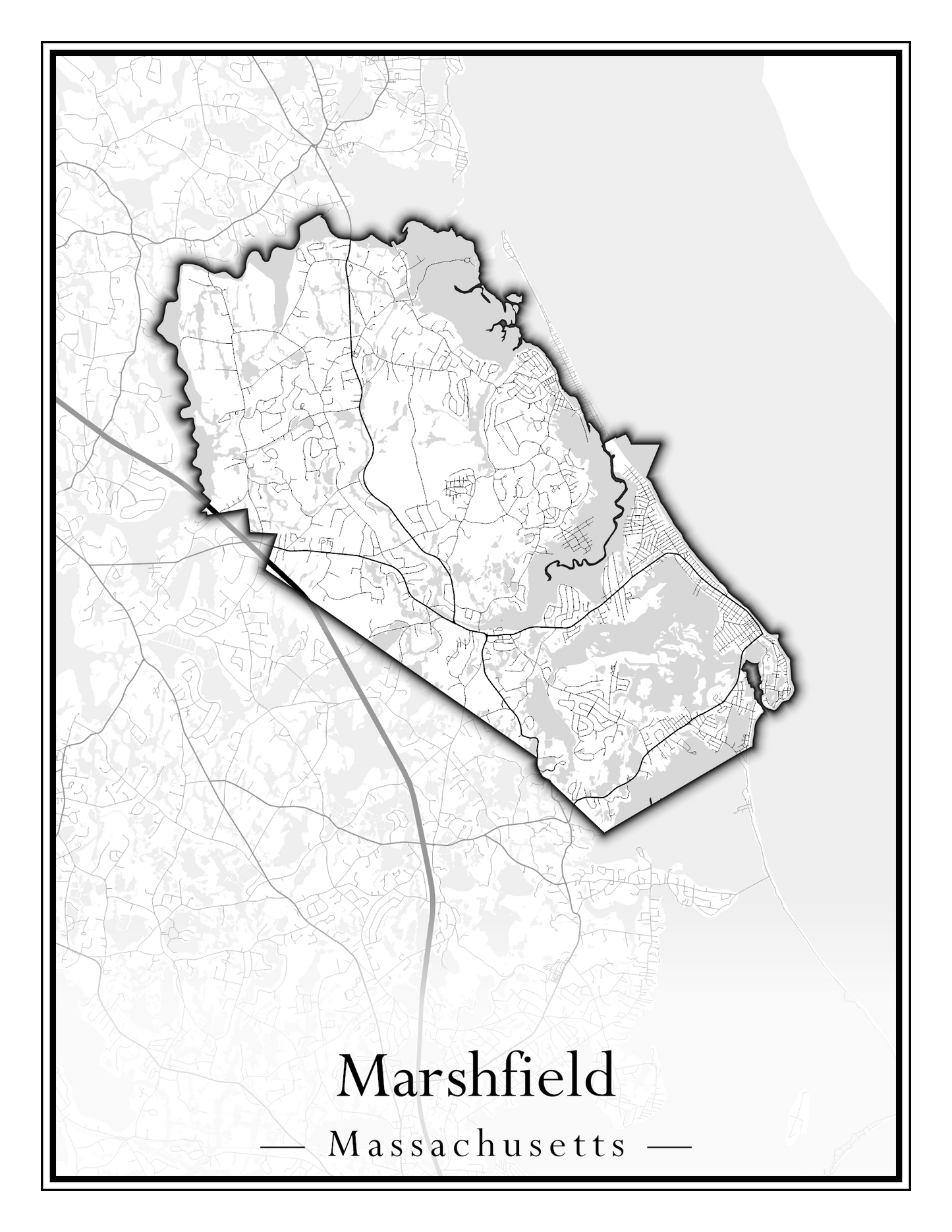 Massachusetts Towns - Street Map (Marion - Mashpee)