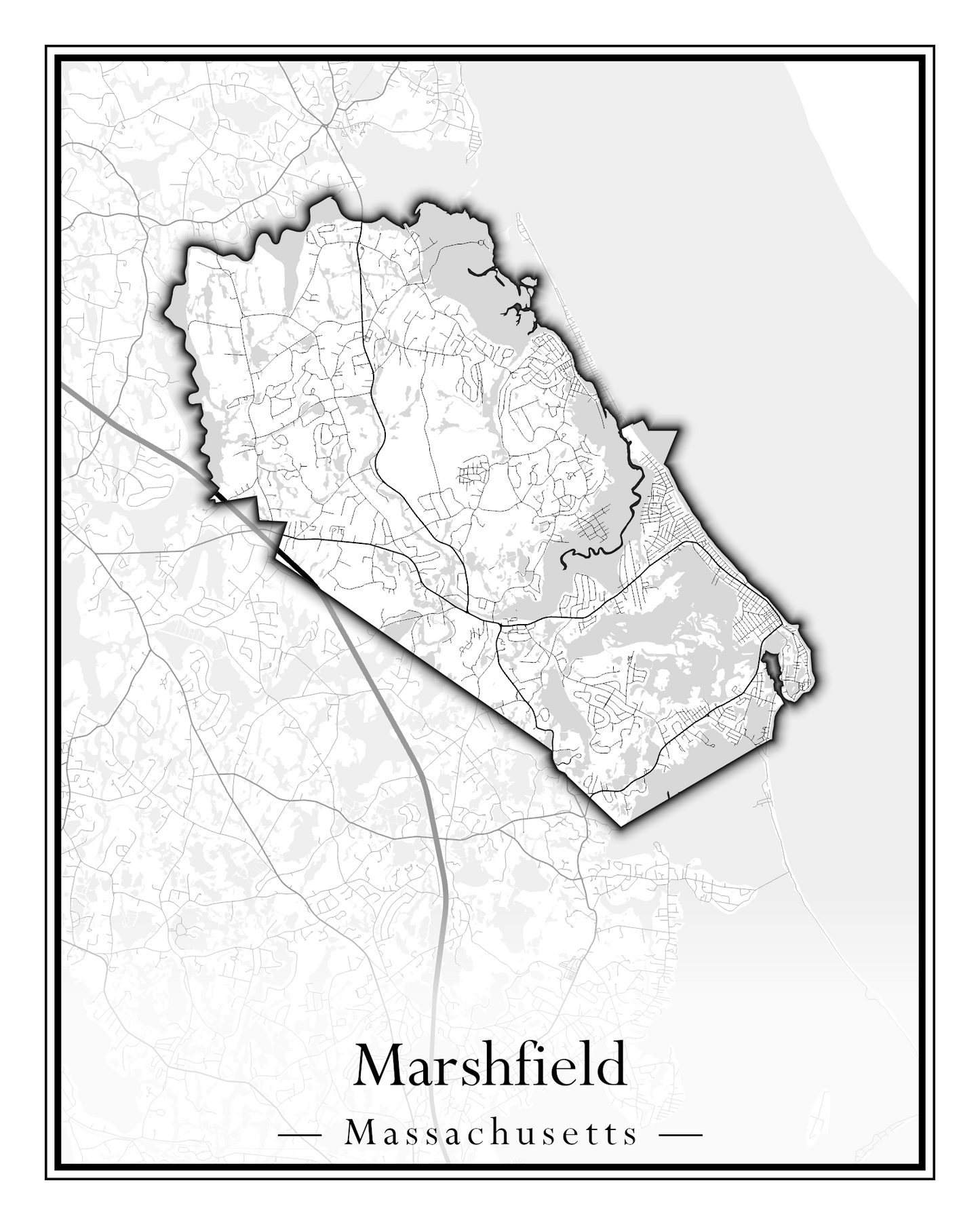 Massachusetts Towns - Street Map (Marion - Mashpee)