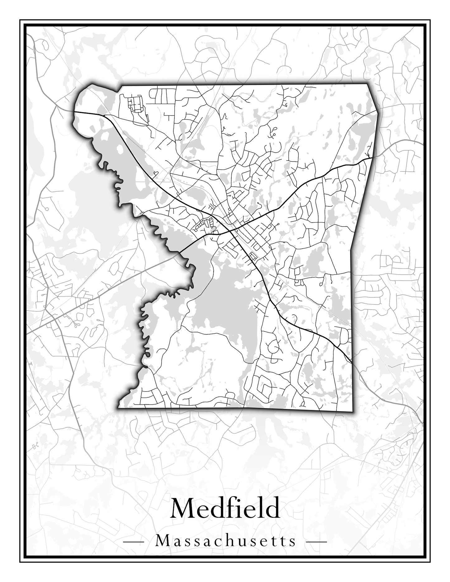 Massachusetts Towns - Street Map (Mattapoisett - Medford)