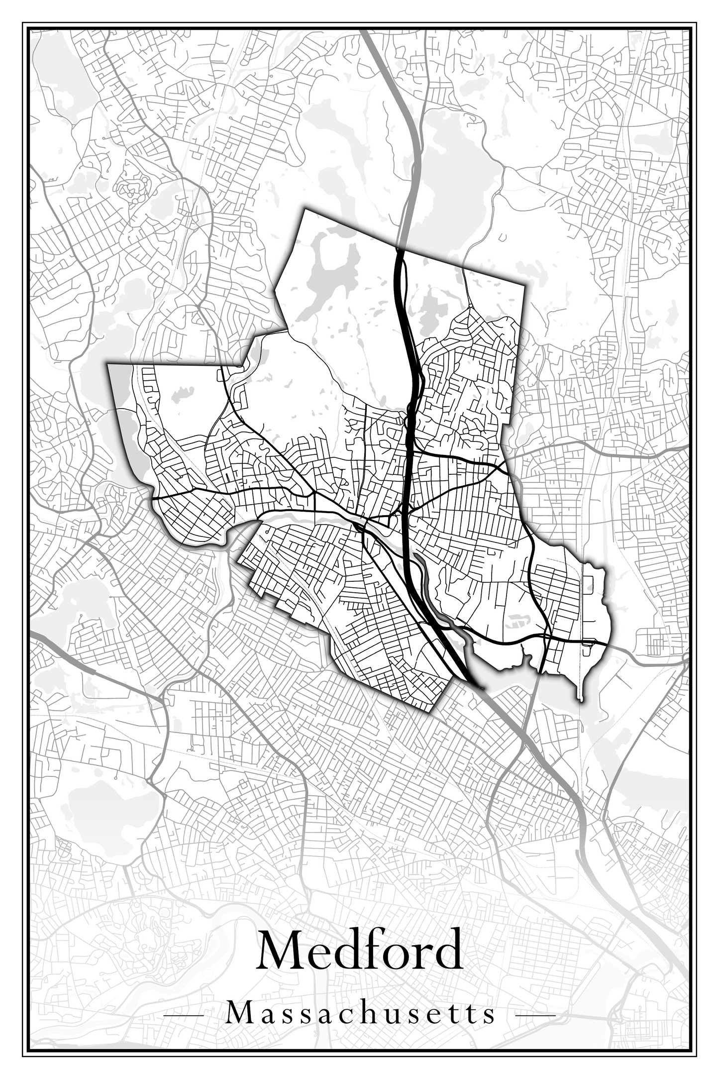 Massachusetts Towns - Street Map (Mattapoisett - Medford)