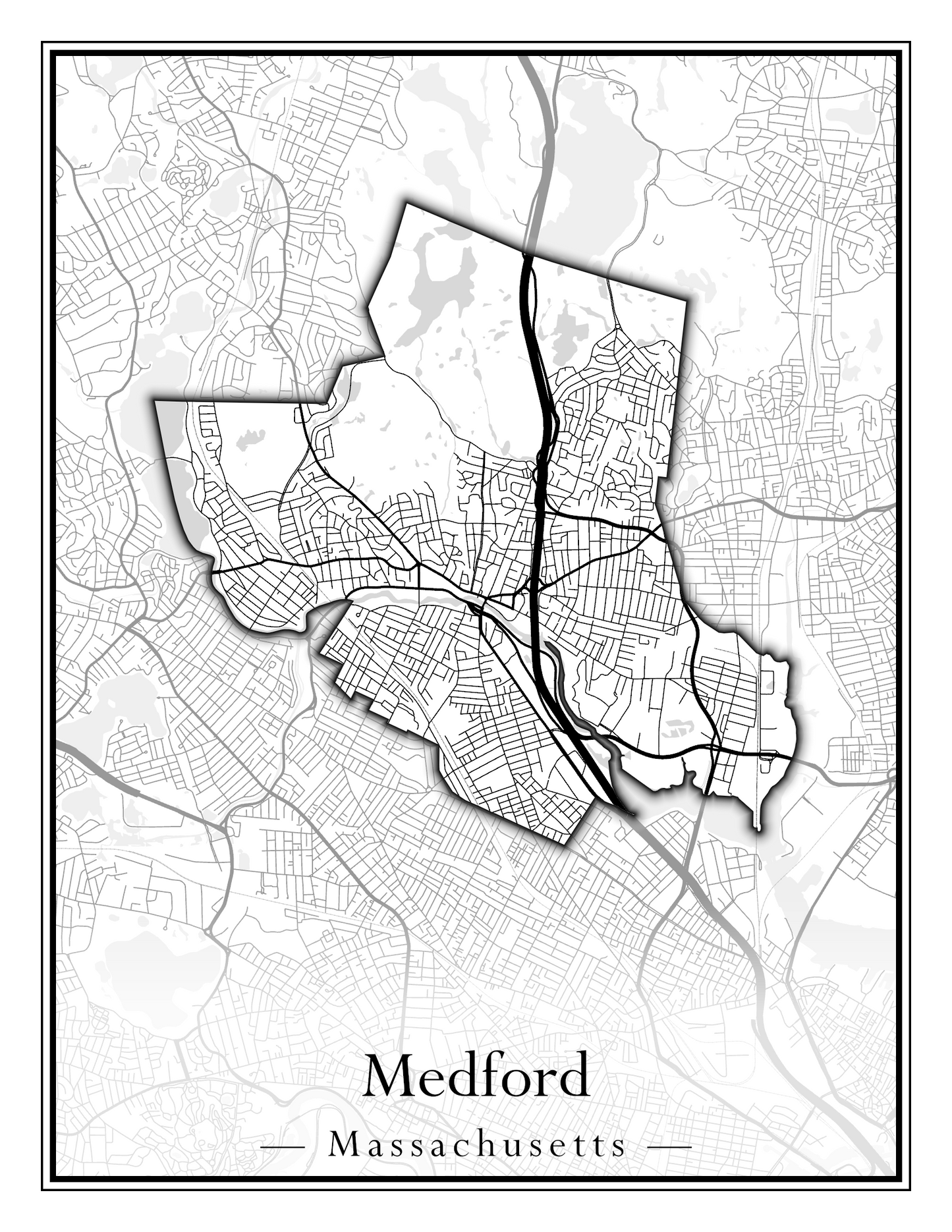 Massachusetts Towns - Street Map (Mattapoisett - Medford)