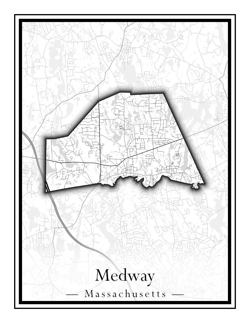 Massachusetts Towns - Street Map (Medway - Merrimac)