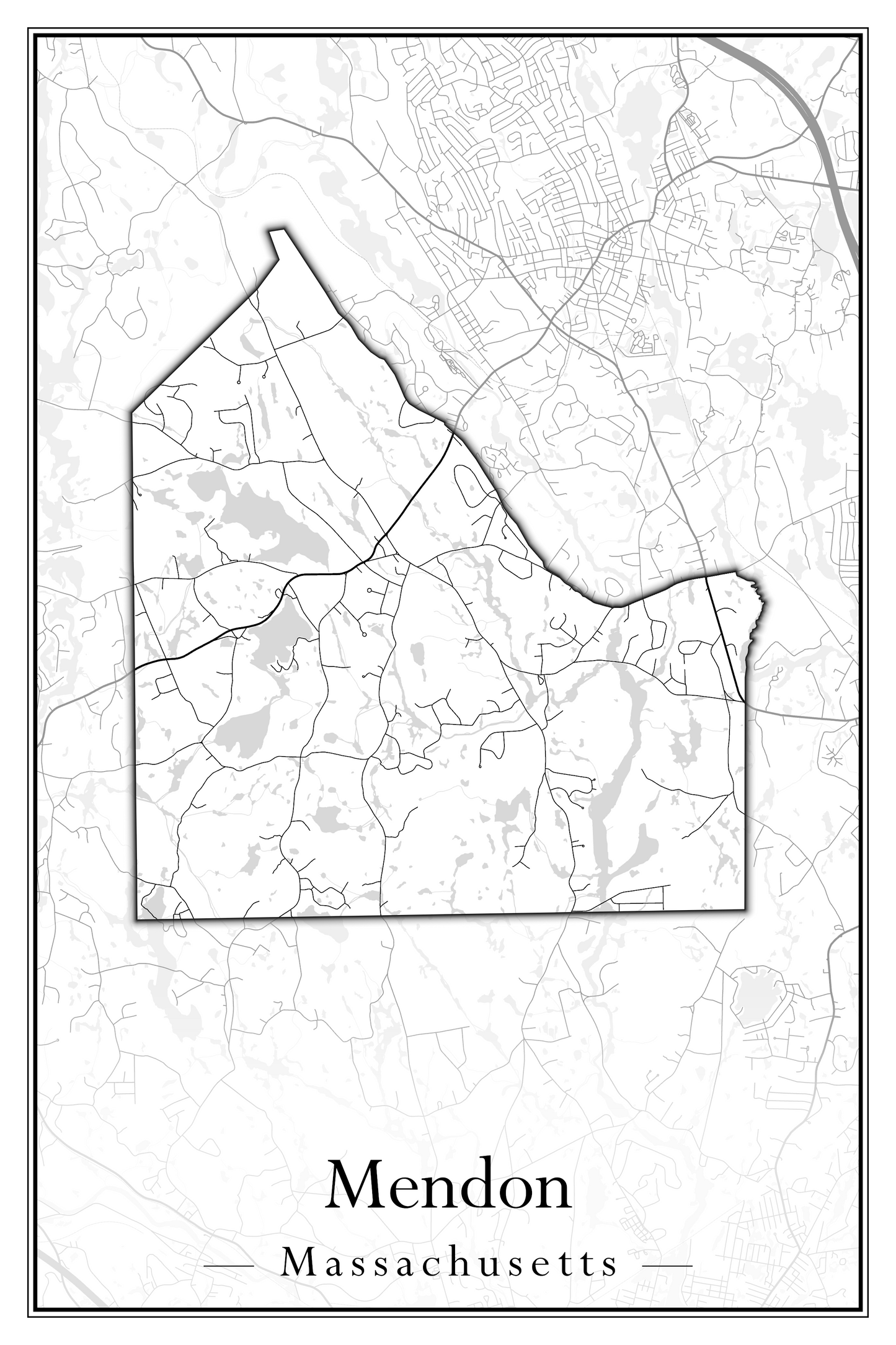 Massachusetts Towns - Street Map (Medway - Merrimac)