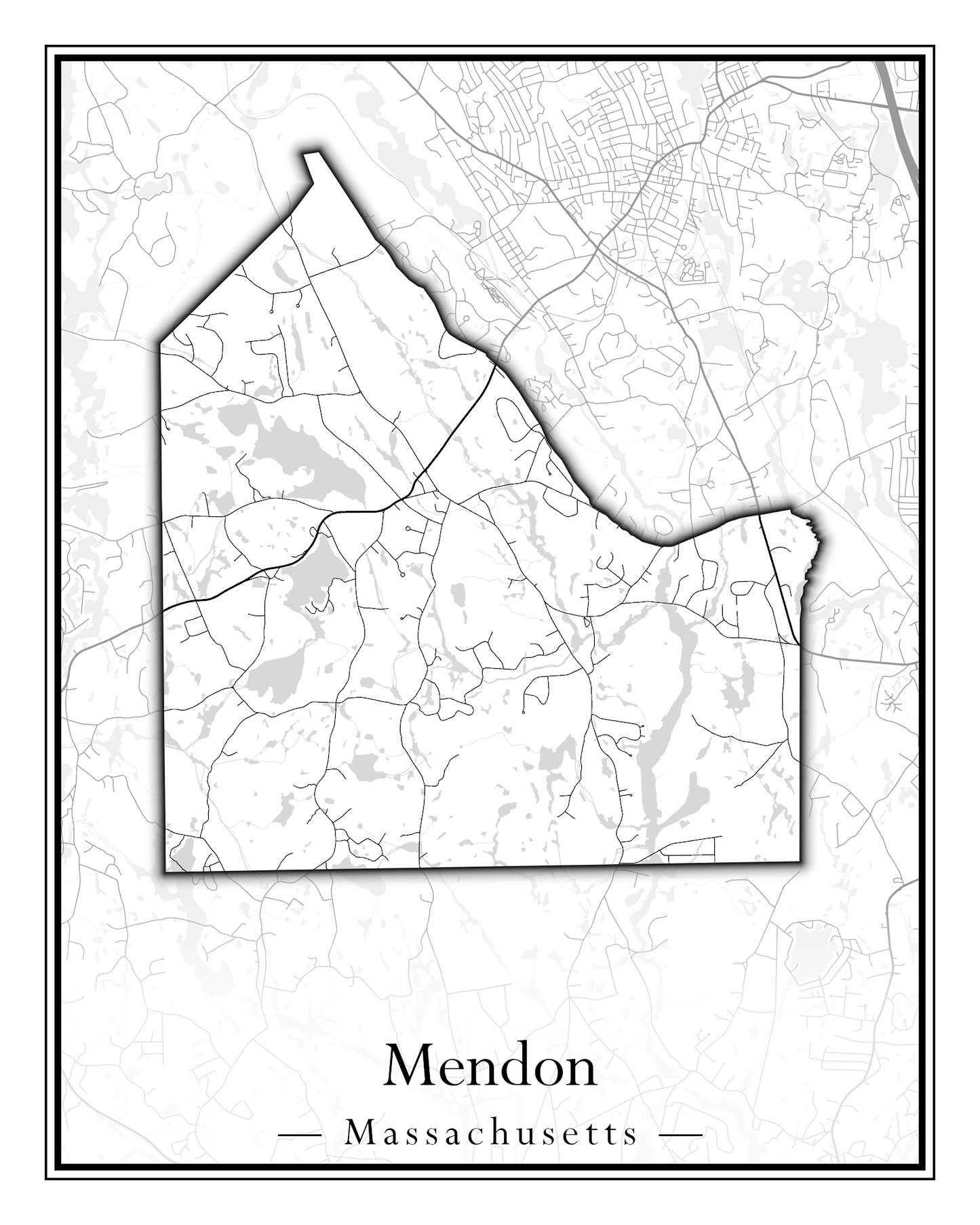 Massachusetts Towns - Street Map (Medway - Merrimac)