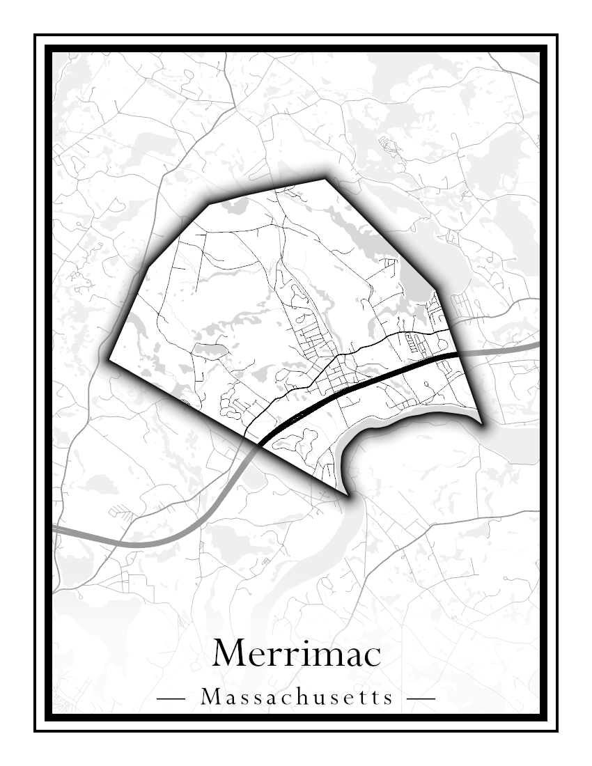 Massachusetts Towns - Street Map (Medway - Merrimac)