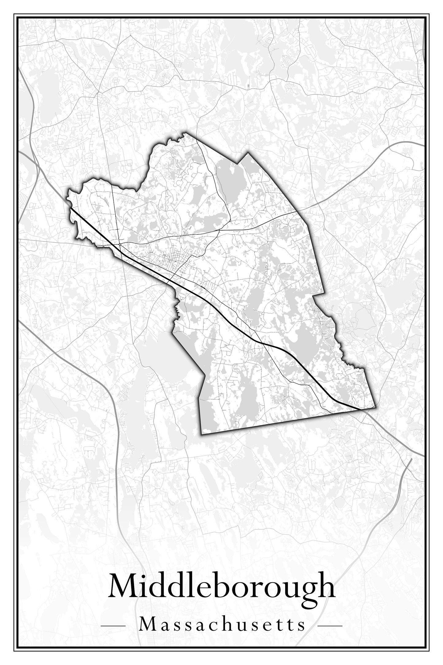 Massachusetts Towns - Street Map (Methuen - Middleton)