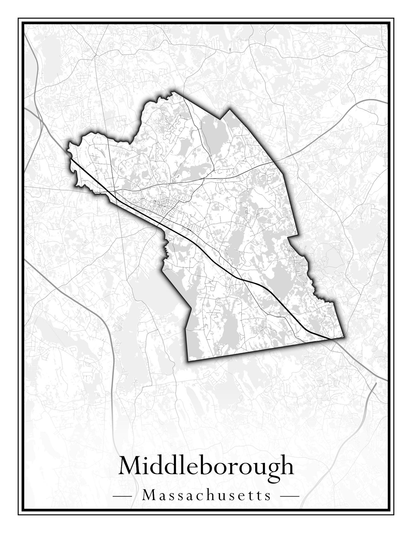 Massachusetts Towns - Street Map (Methuen - Middleton)