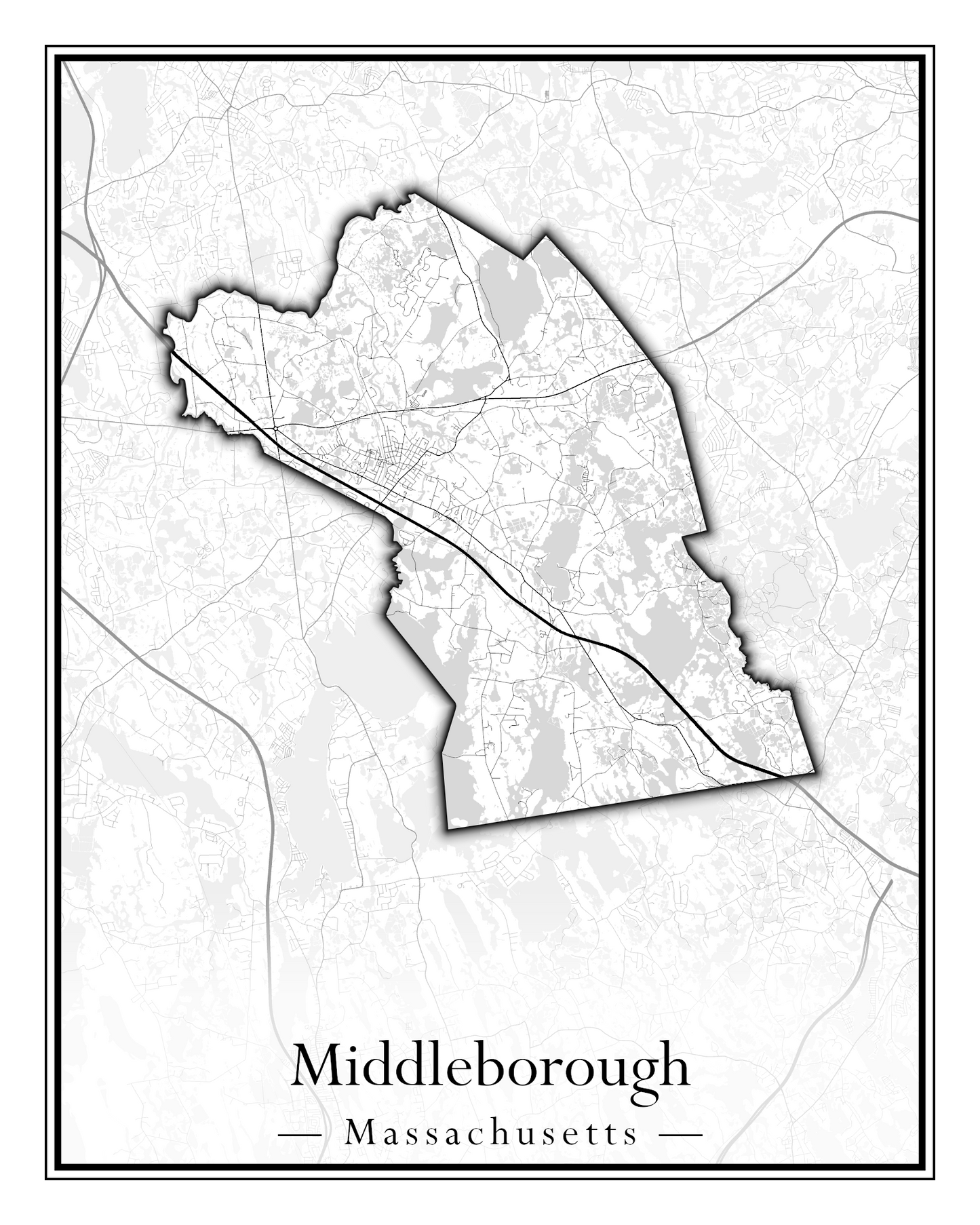 Massachusetts Towns - Street Map (Methuen - Middleton)