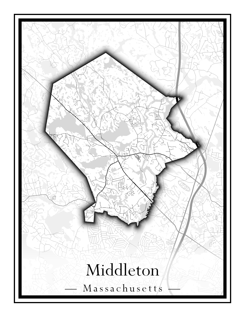 Massachusetts Towns - Street Map (Methuen - Middleton)