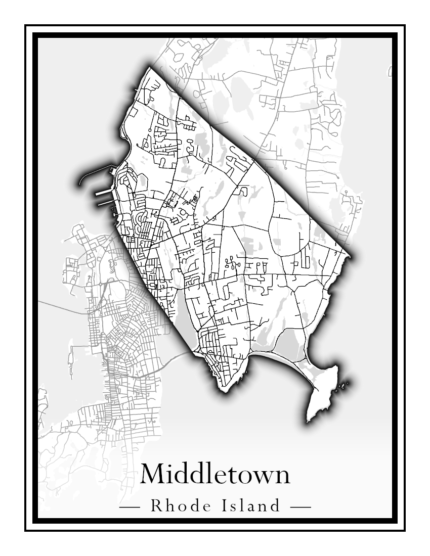 Rhode Island Towns - Street Map (Lincoln - Narragansett)