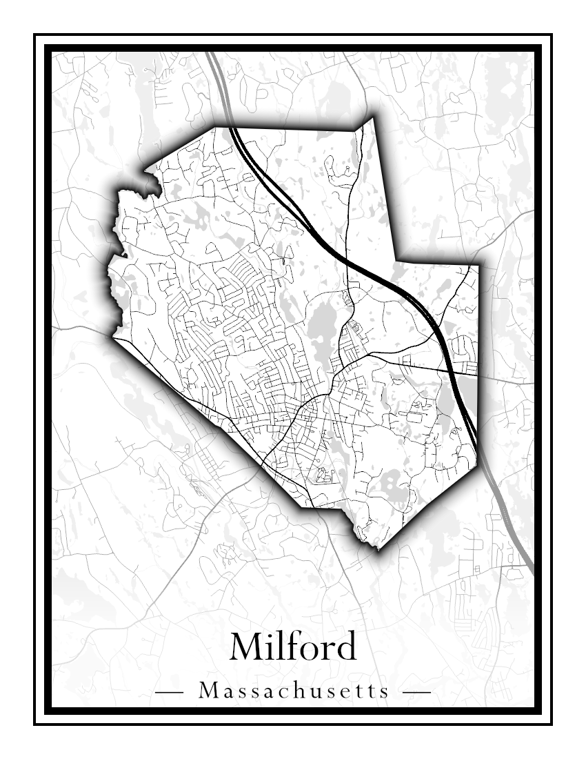 Massachusetts Towns - Street Map (Milford - Millville)