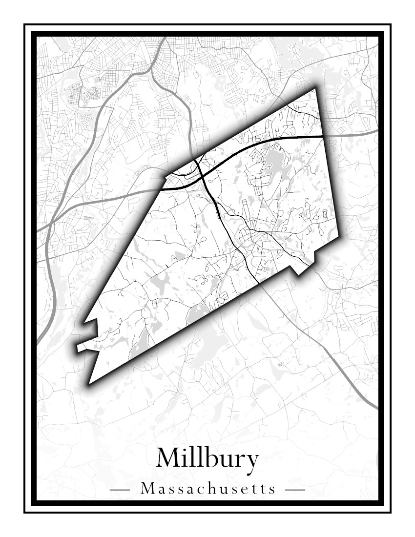 Massachusetts Towns - Street Map (Milford - Millville)