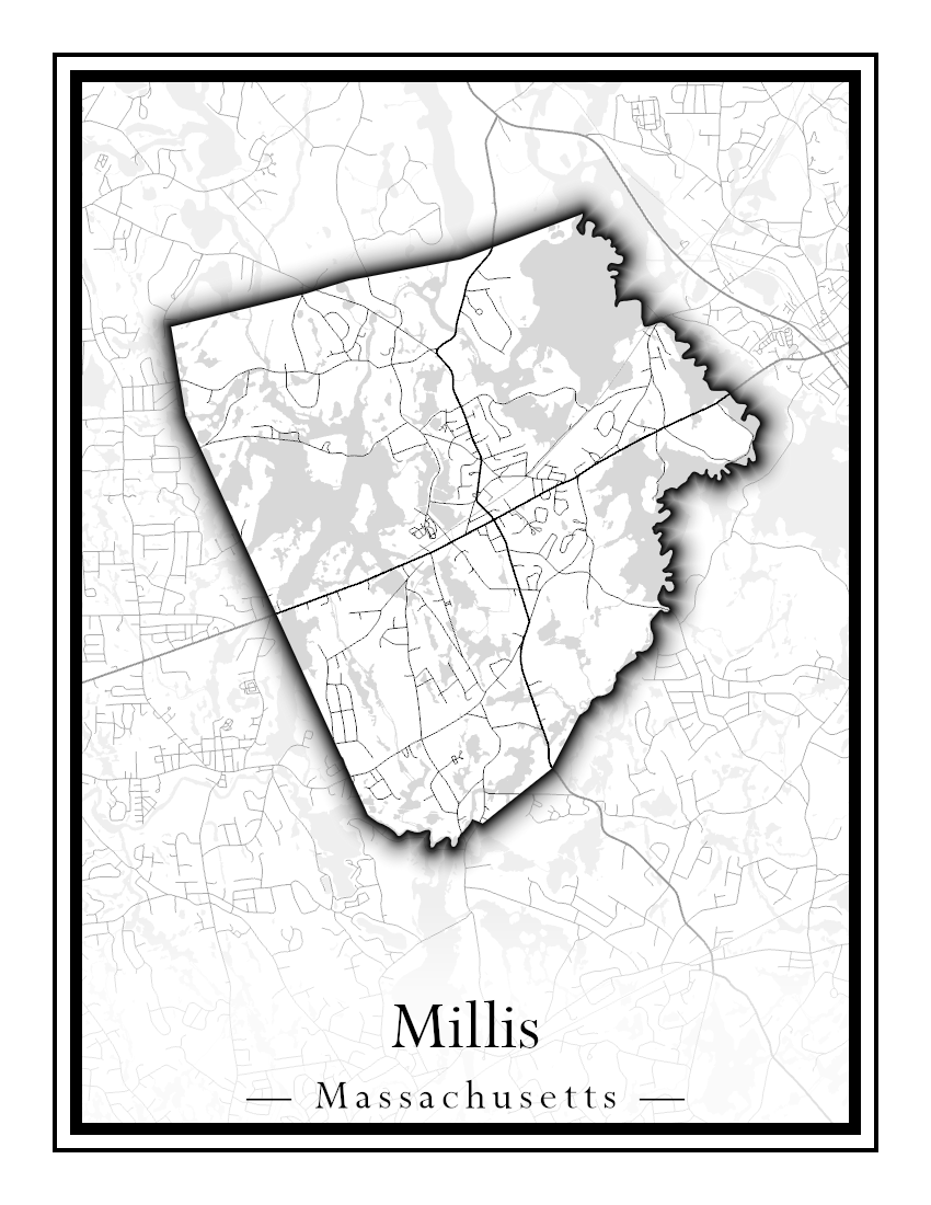 Massachusetts Towns - Street Map (Milford - Millville)