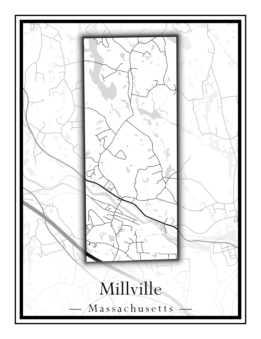 Massachusetts Towns - Street Map (Milford - Millville)