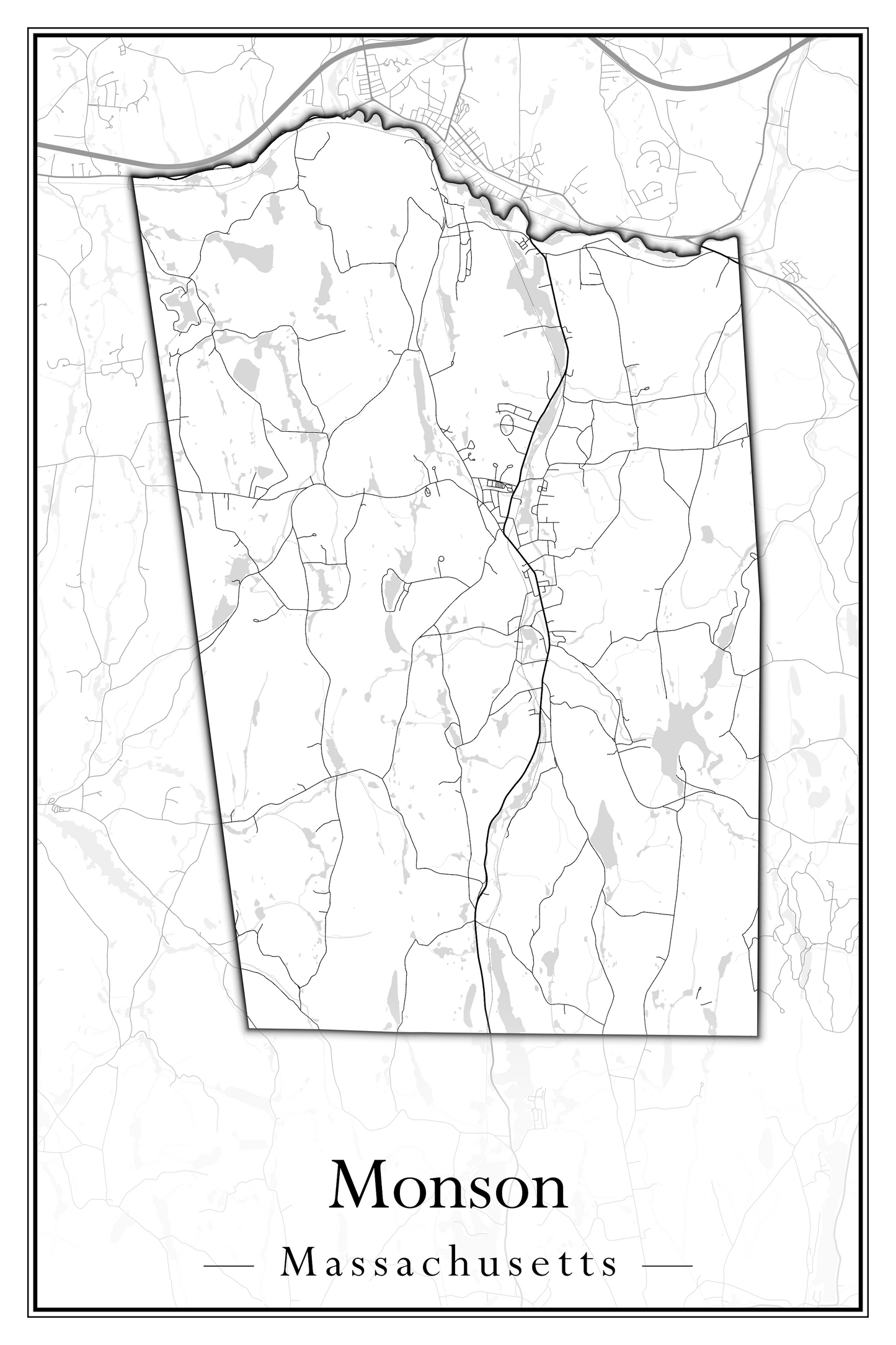 Massachusetts Towns - Street Map (Milton - Montague)