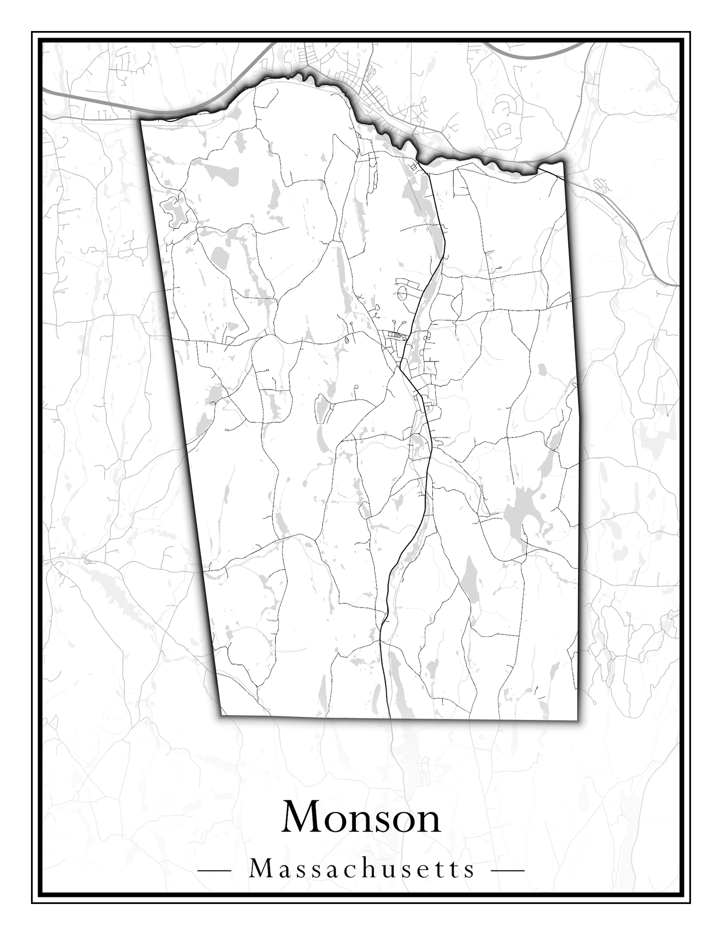 Massachusetts Towns - Street Map (Milton - Montague)