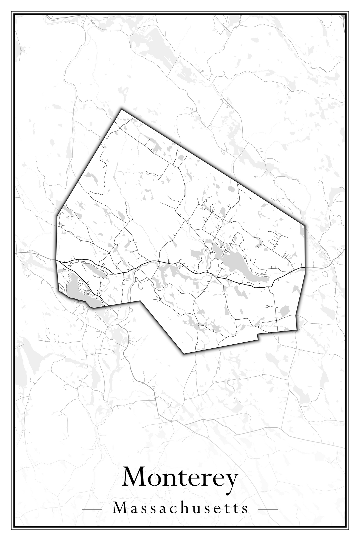 Massachusetts Towns - Street Map (Monterey - Nahant)