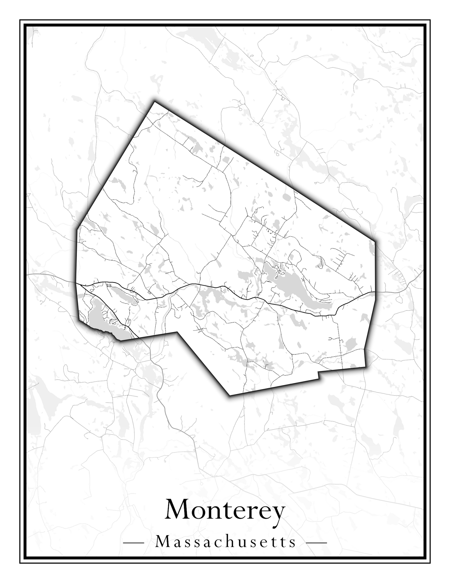 Massachusetts Towns - Street Map (Monterey - Nahant)