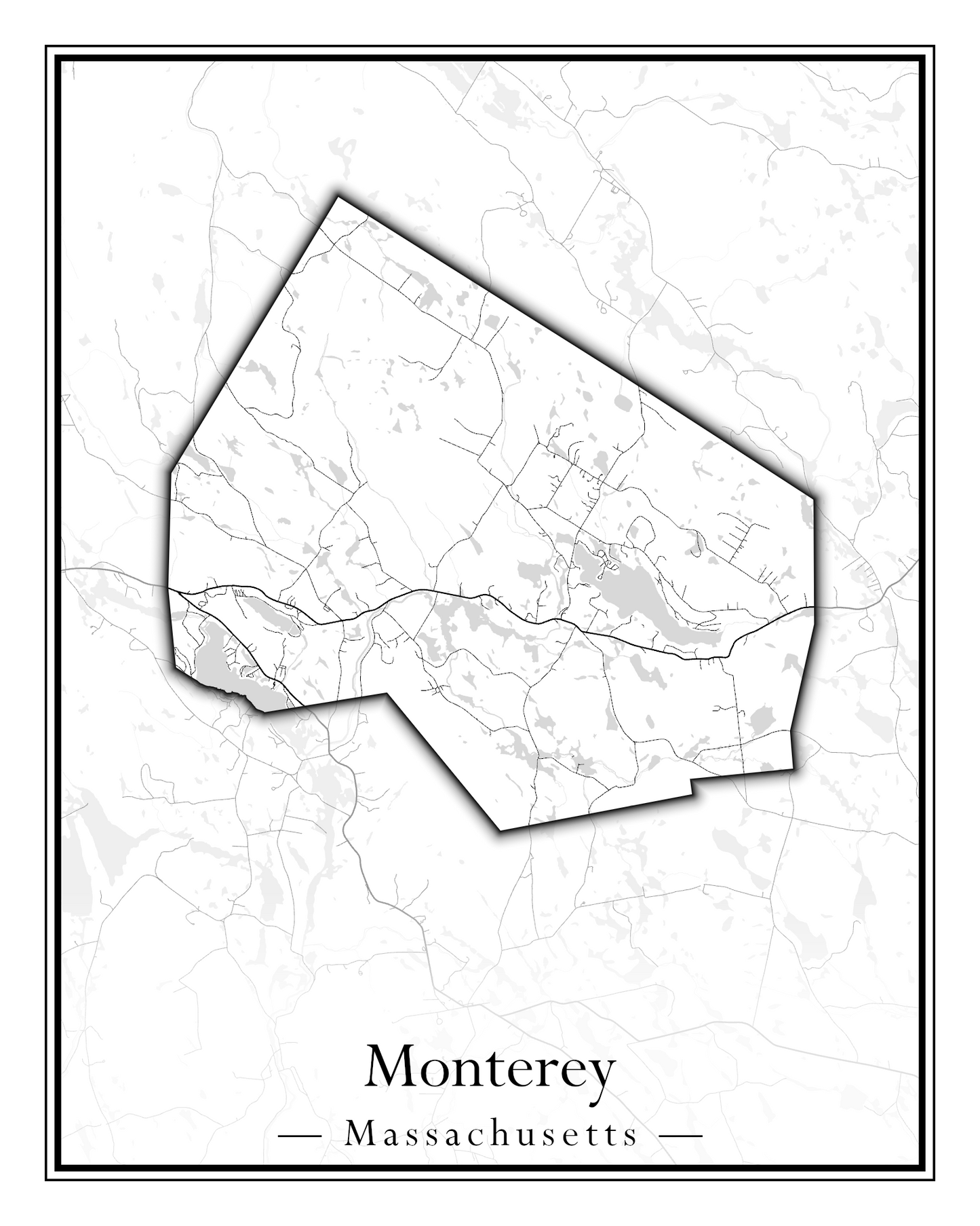 Massachusetts Towns - Street Map (Monterey - Nahant)