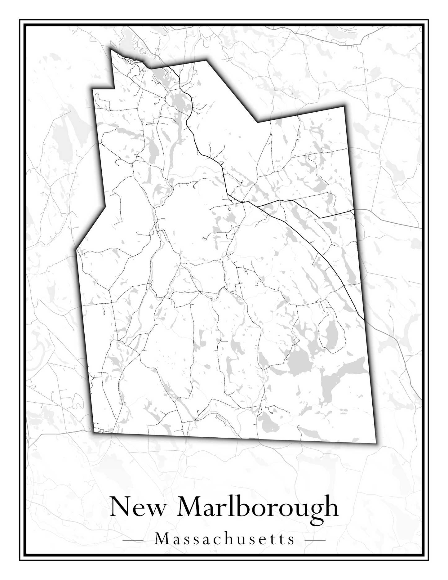 Massachusetts Towns - Street Map (New Bedford - New Salem)