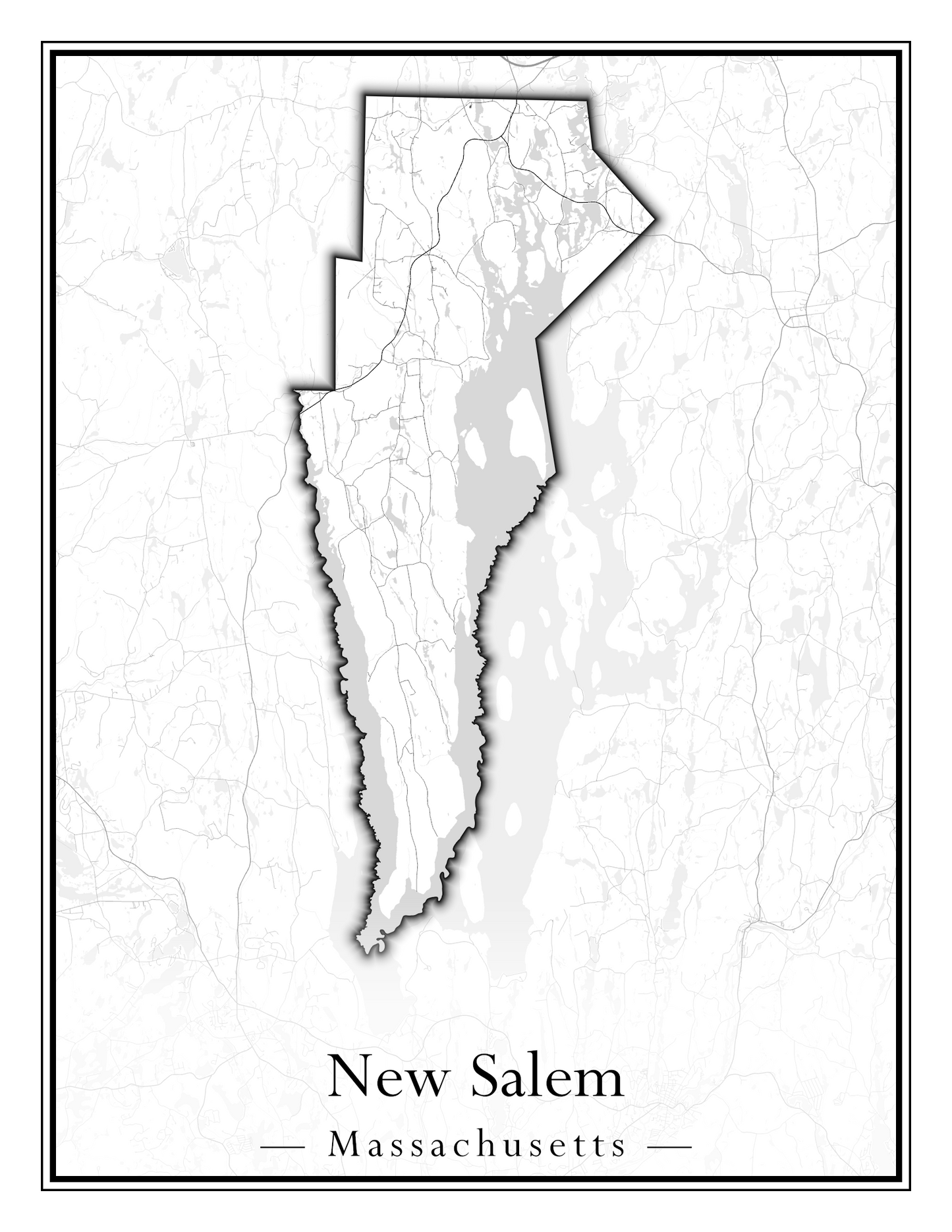 Massachusetts Towns - Street Map (New Bedford - New Salem)