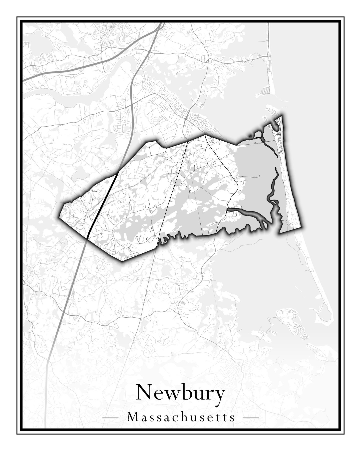 Massachusetts Towns - Street Map (Newbury - Norfolk)