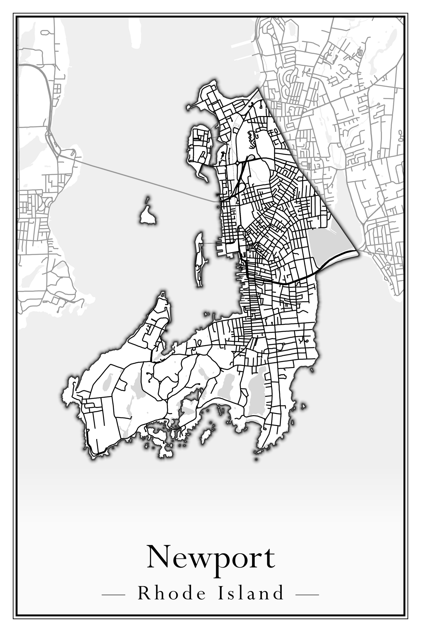 Rhode Island Towns - Street Map (New Shoreham - North Providence)