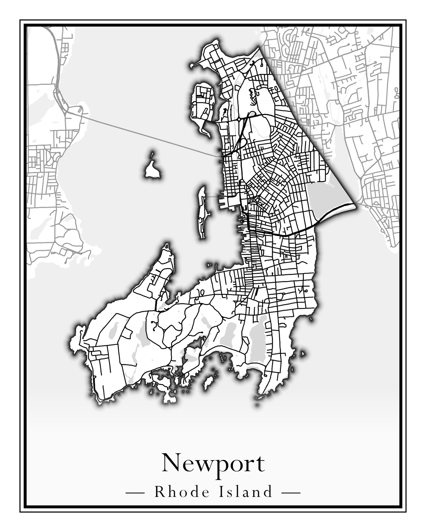 Rhode Island Towns - Street Map (New Shoreham - North Providence)