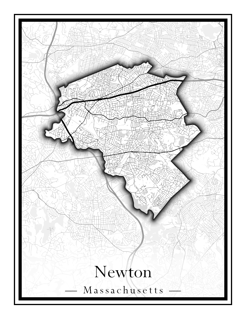 Massachusetts Towns - Street Map (Newbury - Norfolk)